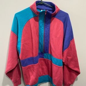VINTAGE Karuba colour block quarter zip sweater
